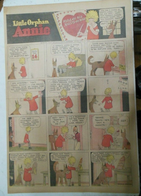 Little Orphan Annie Sunday by Harold Gray from 2/14/1926 Full Page Size !  