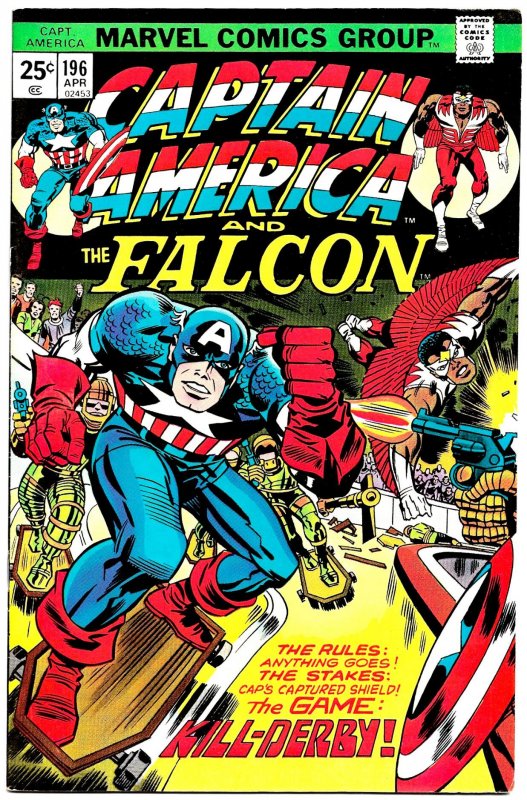 CAPTAIN AMERICA #196 & 197 (1976) 8.0 VF Jack Kirby! CAP & Falcon - Kill-Derby!