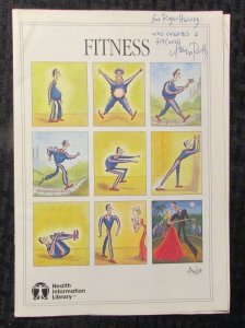 1985 FITNESS Booklet SIGNED by Arnold Roth VG+ 4.5 Health Info Lib. 16pgs