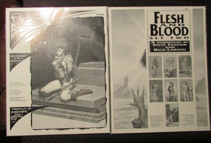 1990 FLESH and BLOOD Portfolio Set 1 & 2 by Fastner & Larson 11x14 NM- 9.2 SQP