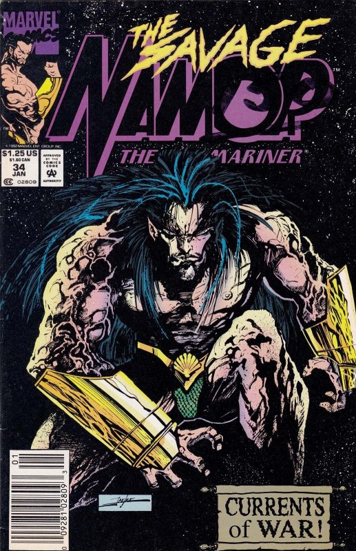Namor, The Sub-Mariner #34 (Newsstand) VG ; Marvel | low grade comic Jae Lee
