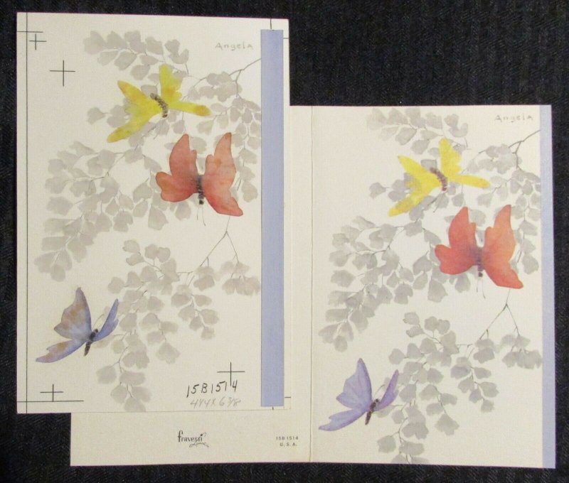HAPPY BIRTHDAY Watercolr Butterflies 4.5x7 Greeting Card Art #1514 w 1 Card