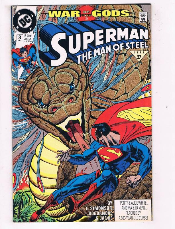Superman: The Man Of Steel #3 VF/NM DC Comics Comic Book Simonson 1991 DE43 TW14