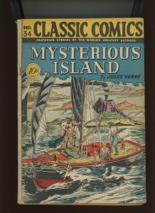 (1947) Classic Comics #34: GOLDEN AGE! MYSTERIOUS ISLAND (2.0/2.5)