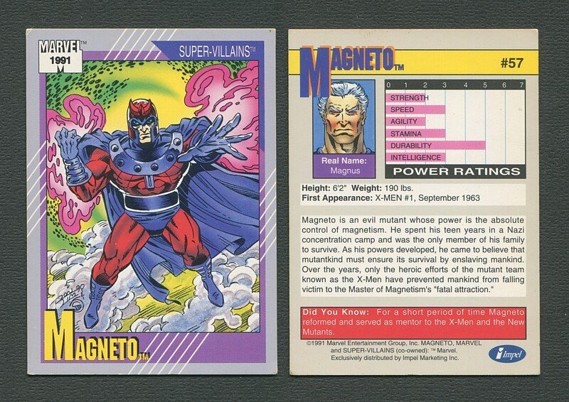 1991 Marvel Comics II  Card  #57 ( Magneto)  EX