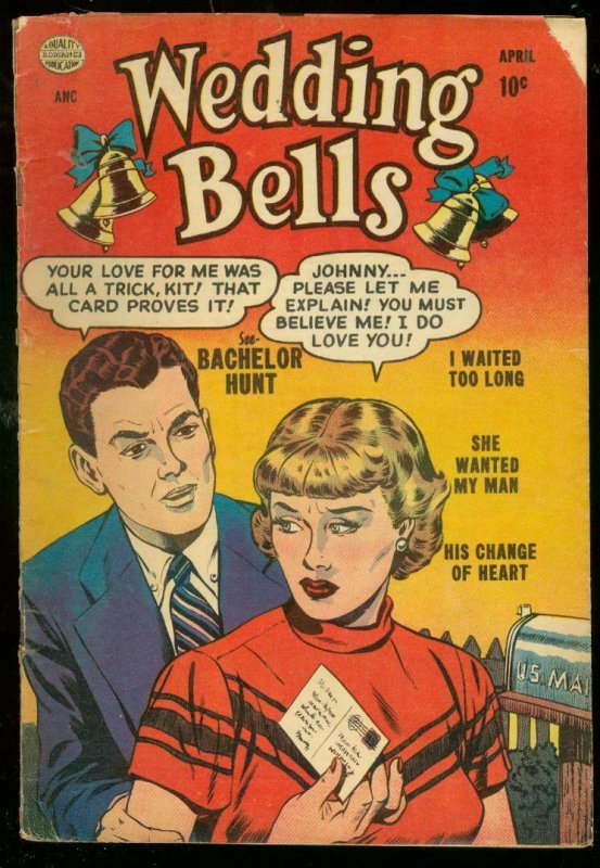 WEDDING BELLS #2 1954-QUALITY COMICS-ROMANCE-NICE ART VG