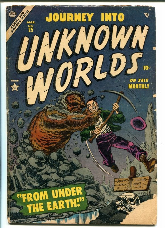 JOURNEY INTO UNKNOWN WORLD #25 1954-ATLAS-TWO HEADED FREAKS-good 