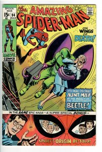 AMAZING SPIDERMAN 94 VG+ 4.5 ORIGIN SPIDERMAN;GWEN LEAVES(EAST COAST COLLECTION)