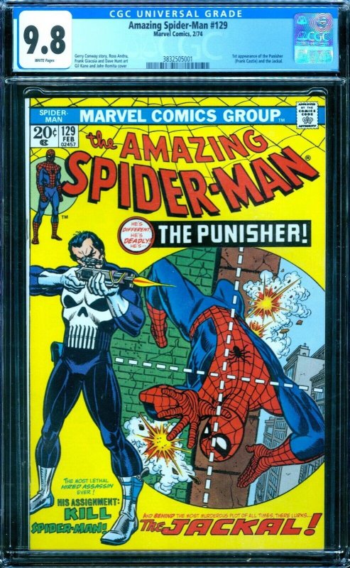 Amazing Spider-Man 129  CGC 9.8  1st Punisher  White Pages!