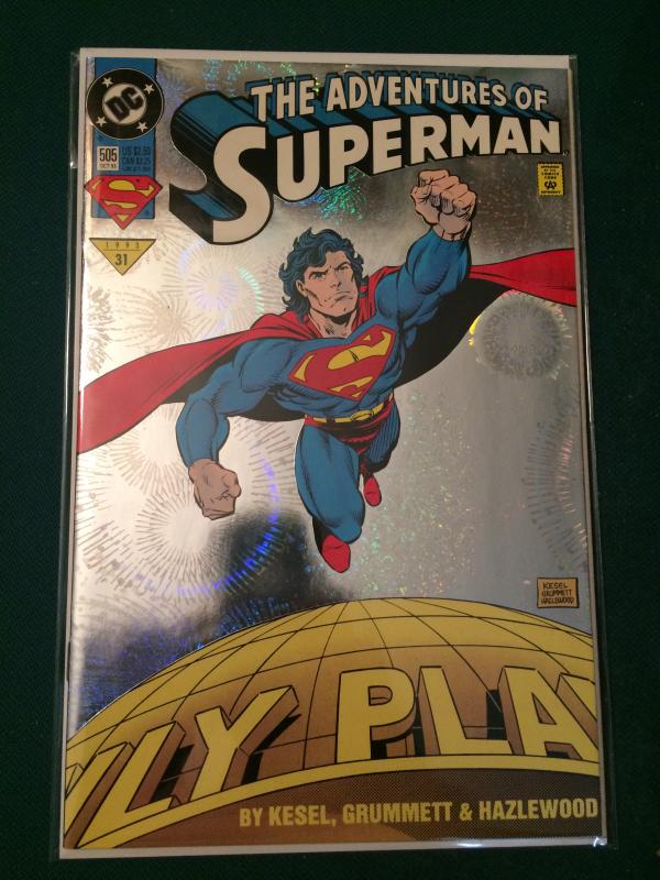 The Adventures of Superman #505 reflective/metallic cover