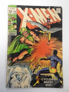 The X-Men #54 (1969) GD Condition moisture stains, 1 in spine split