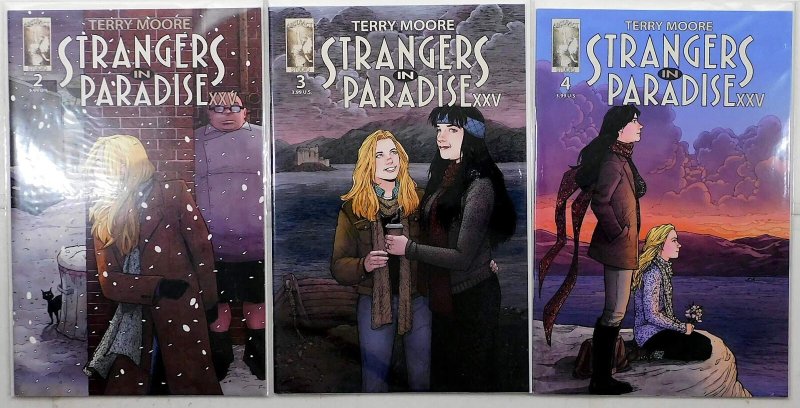 Strangers In Paradise XXV Lot 3 #2, 3, 4 2018 Abstract Studio Comics
