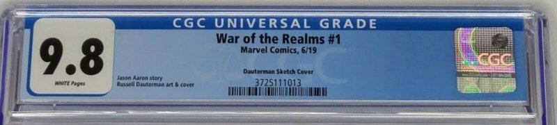 War of the Realms #1 Marvel 2019 CGC 9.8 Dauterman RI Top Census Grade