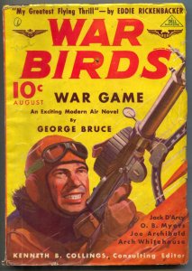 War Birds Pulp August 1936- Capt Eddie Rickenbacker VG