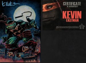 TMNT #80 Metal Cover Signed by Kevin Eastman - COVER ONLY - With COA - 2018
