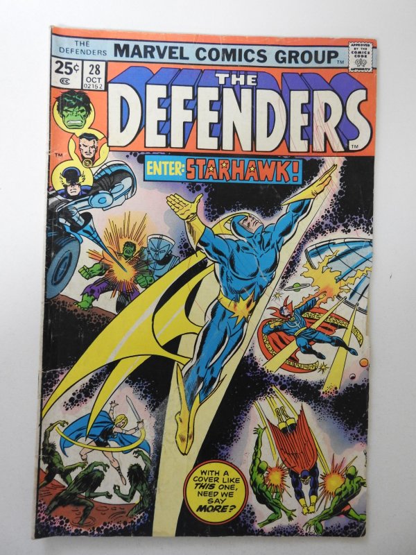 Defenders #28 GD/VG Condition moisture damage, ink fc