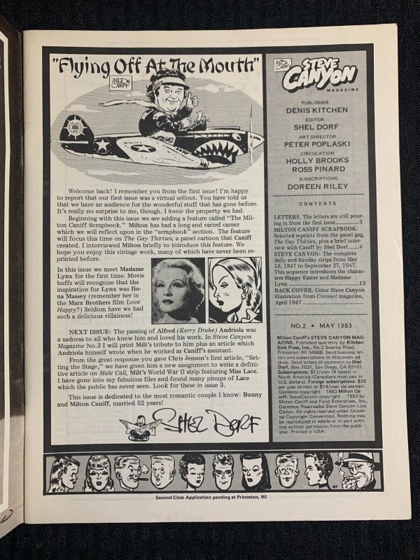 1983 STEVE CANYON Magazine #2 FVF 7.0 Milton Caniff / Kitchen Sink