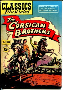 Classics Illustrated #20 HRN 97 1945-Gilberton-Corsican Brothers-Dumas-FN/VF