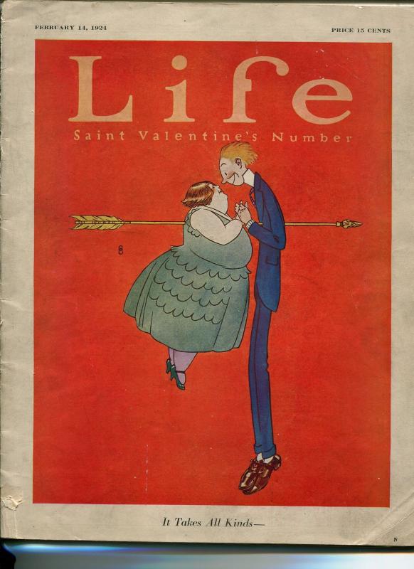 Life Magazine February 14 1924-SKIPPY COMIC-ELLISON HOOVER-VALENTINES DAY-vg