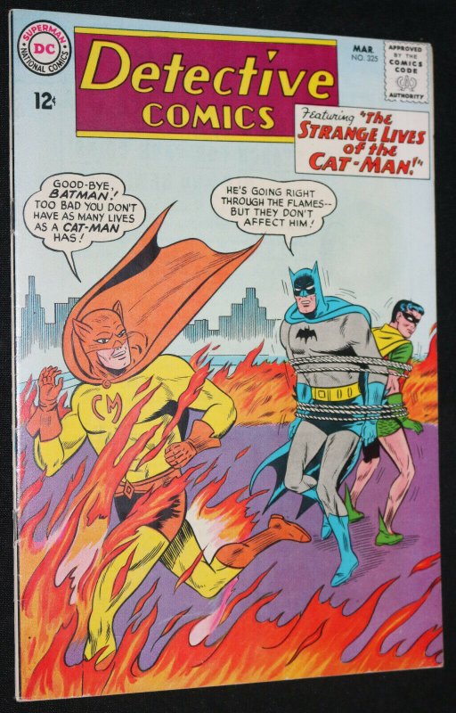 Detective Comics #325 - Batman and Robin vs. Cat-Man (Grade 8.0) 1964