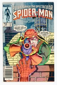 Spectacular Spider-Man #104 Bill Mantlo Rocket Racer Newsstand VF-