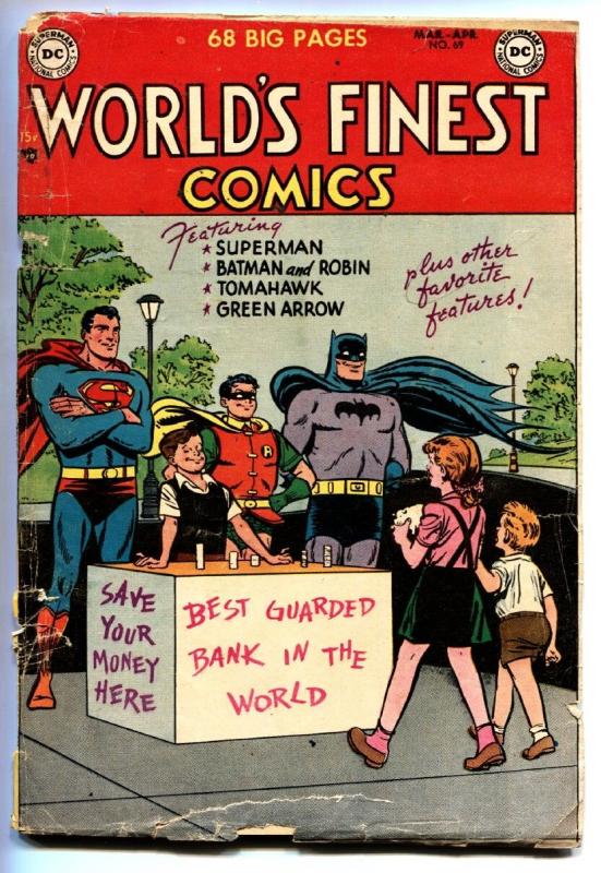 WORLD'S FINEST #69-1951-Batman-Superman-Green Arrow-DC Golden-Age