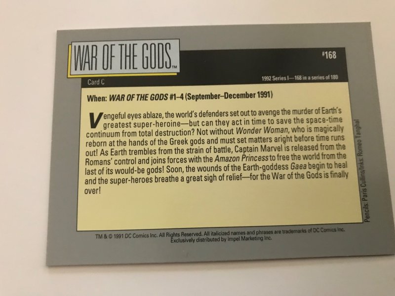 WAR OF THE GODS #168 card : 1992 DC Universe Series 1, NM/M, Impel, Circe