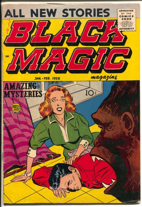 Black Magic Vol. 6 # 3-horror-mystery-ape attack cover-VG/FN 