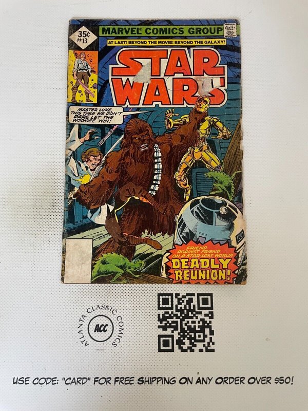 Star Wars # 13 VG- Marvel Comic Book Luke Skywalker Darth Vader Han Solo 3 J221