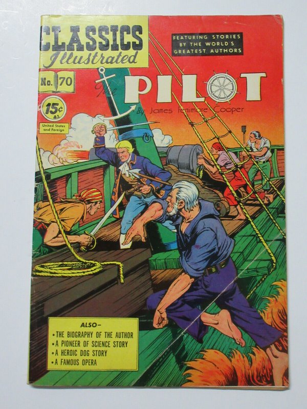 Classics Illustrated- 70 Pilot by James Fenimore Cooper HRN 92 2nd Ed. Apr 1950 