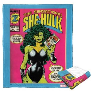 Marvel Comics; She Hulk Aggretsuko Comics Silk Touch Throw Blanket; 50 x 60