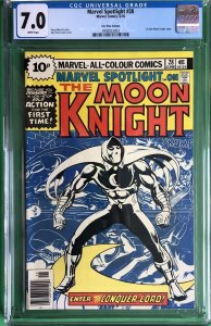 Marvel Spotlight #28 (1976) CGC 7.0 1st Solo Moon Knight Story UK Price Variant