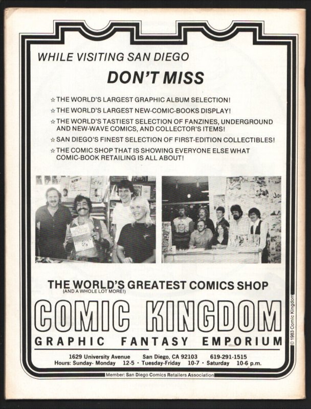 San Diego Comic Convention Program Book 1983-Rick Geary-Jack Kirby-Mike Royer...