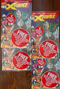 X-Force #1 Bagged Variant Team cards (1991) LOT of 4 copies