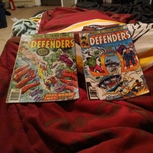 The Defender #54 #76 Marvel Comics 1970s Bronze Age Hulk UK price variant