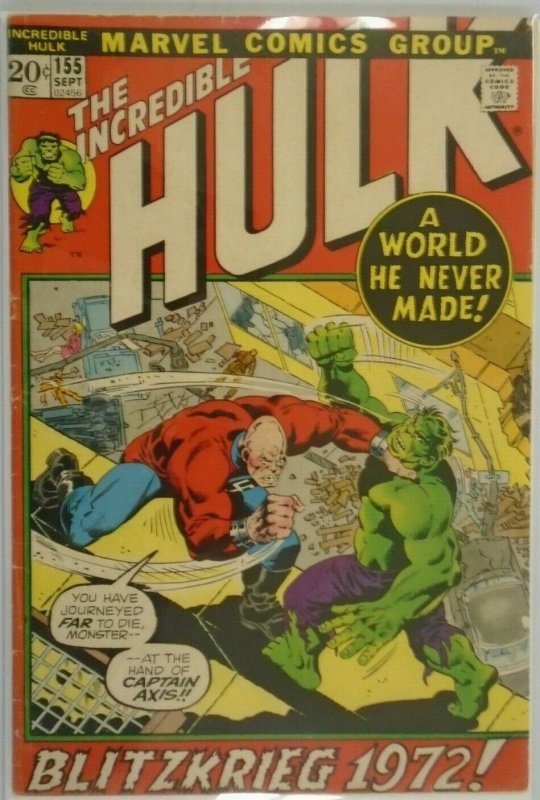 The Incredible Hulk #155 - 4.0 VG - 1972
