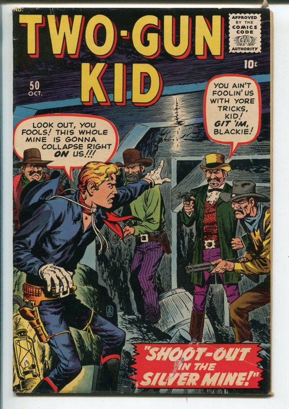 TWO-GUN KID #50-1959-ATLAS-JOE MANEELY-JOHN SEVERIN-YOUNGER BROTHERS-vf