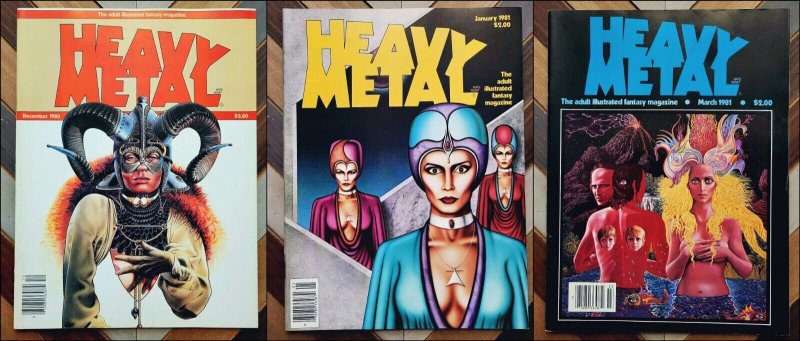 HEAVY METAL Vol.4 #9, 10, 12 (HM 1980) Sharp Set Of 3 FANTASY Legendary Creators