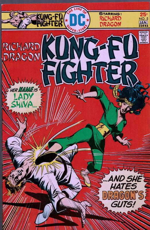 Richard Dragon Kung-Fu Fighter #5 - 1st Lady Shiva - 9.0 or Better 