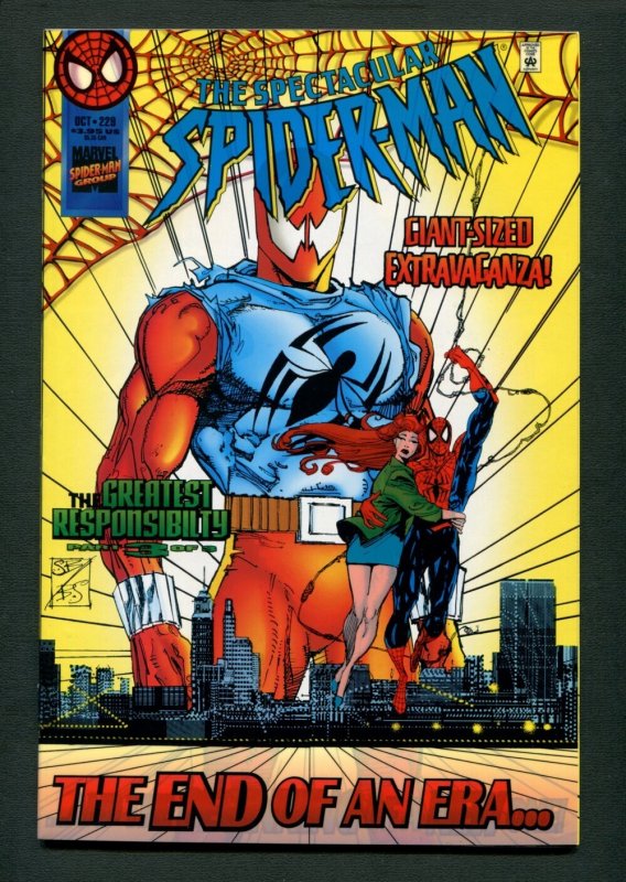 Spectacular Spiderman #229 (9.4 NM+)  Wraparound acetate cover  /  October 1995