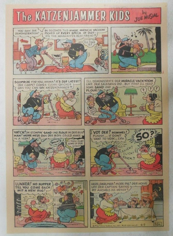 (39) Katzenjammer Kids by Joe Musial from 1971 Size: 11 x 15 inches Tabloid