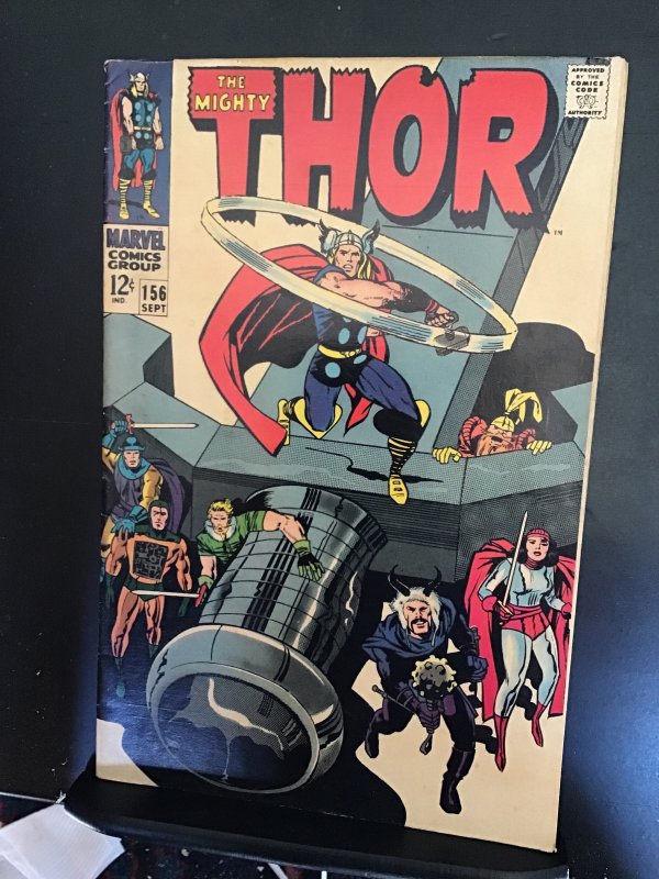 Thor #156 (1968) mid grade jack Kirby Loki, Mangog key! FN+ Wow!