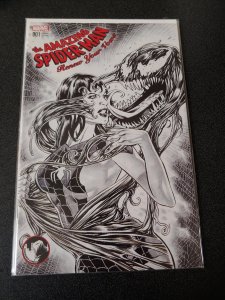 ​AMAZING SPIDERMAN RENEW YOUR VOWS #1 UNKNOWN Comics B&W VENOMIZED VARIANT