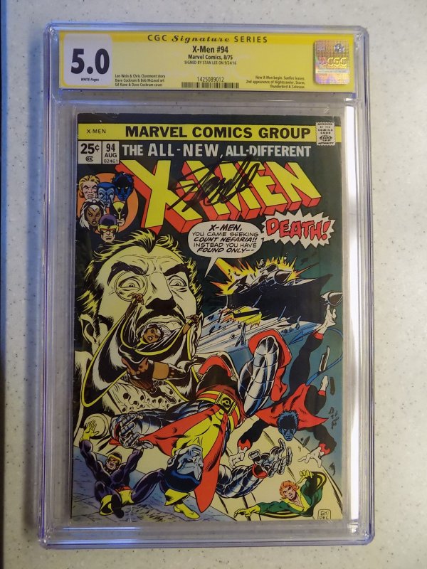 UNCANNY X-MEN # 94 MARVEL NEW TEAM WOLVERINE SIGNED STAN LEE CGC 5.0.