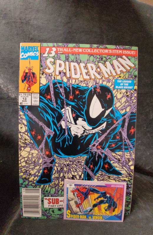 Spider-Man #13 w/ Spider-Man vs. Venom trading card(1991)