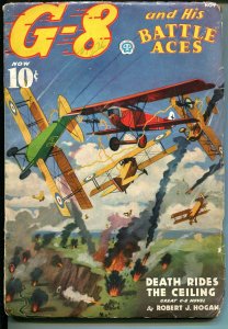 G-8 AND HIS BATTLE ACES  11/1936-BLAKESLEE COVER-AIR BATTLE-GOULD-HERO PULP-vg