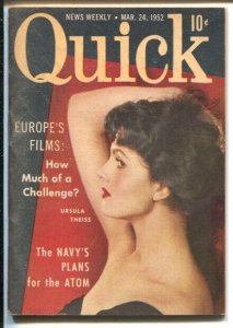 Quick 3/24/1952-Cowles Mags-Ursula Thiess-exploitation-cheesecake-Navy's atom...