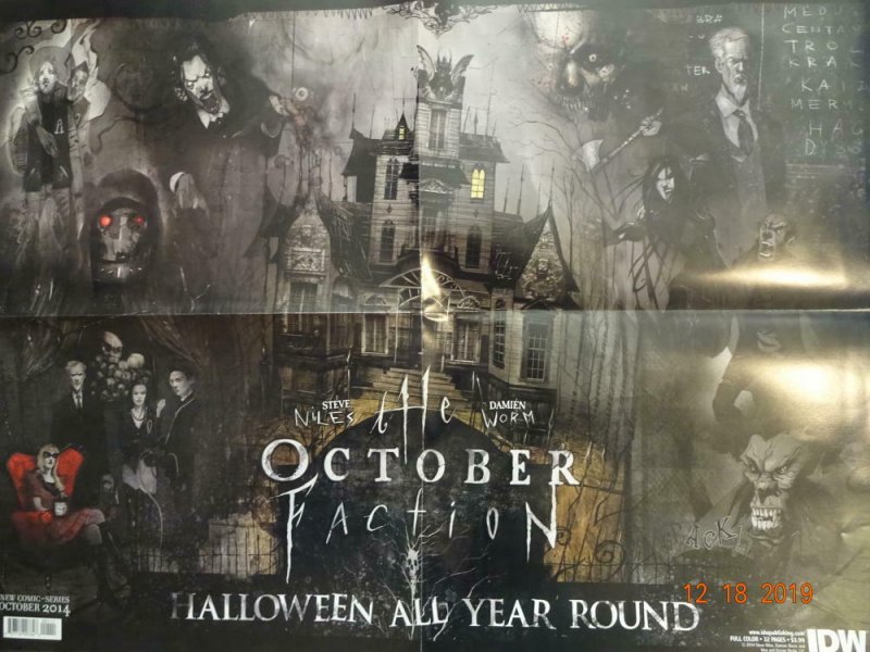 OCTOBER FACTION  Promo Poster, 18 x 24, 2014, IDW Halloween,  Unused 365