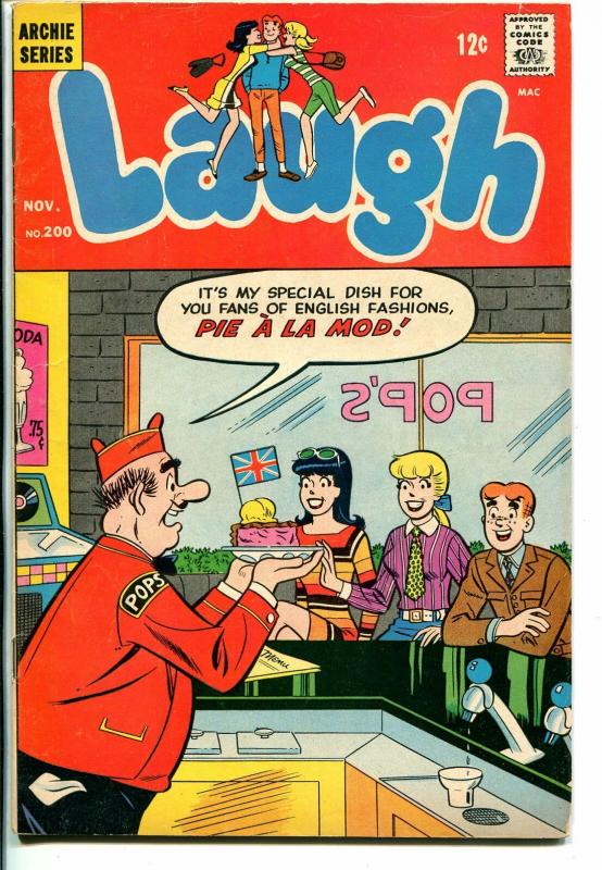 Laugh #200 1967-Archie-Betty & Veronica-soda shop-ice cream cover-VG