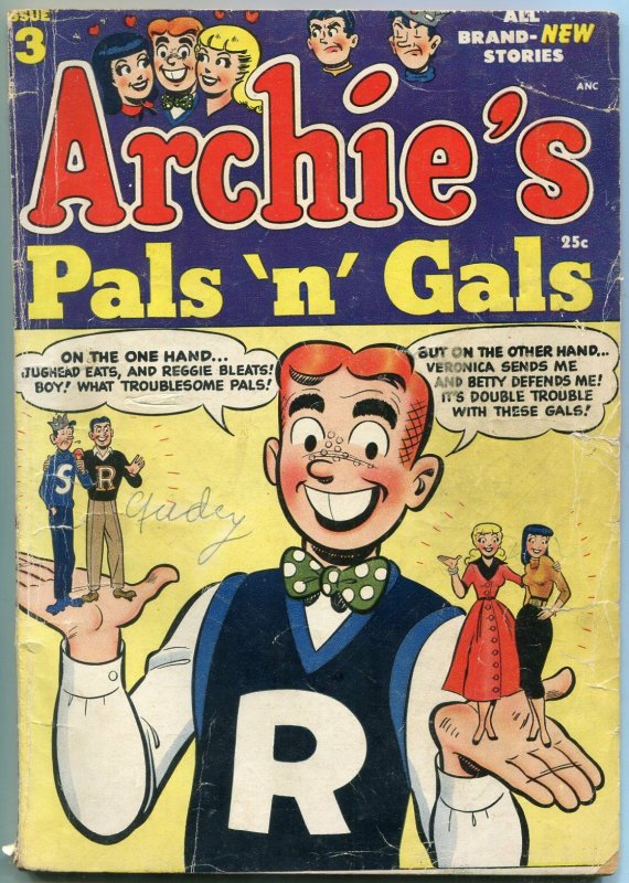 Archie's Pals n Gals #3 1954- Golden Age- Betty & Veronica Giant size G/VG
